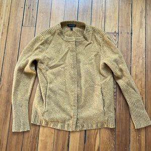 Eileen Fisher mustard yellow wool silk cardigan